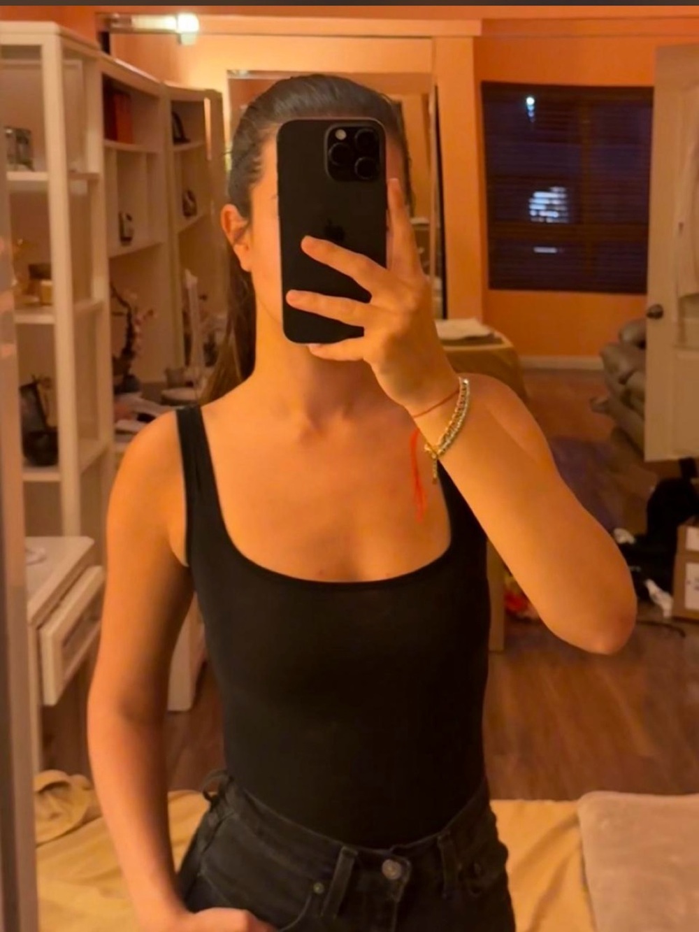 PrettyLittleThing Black Square Neck Tank